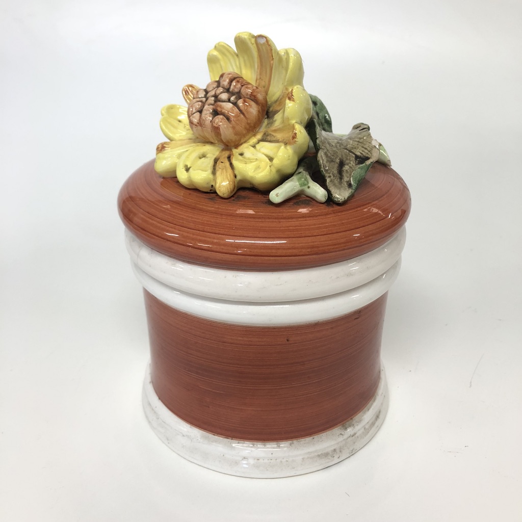 CANNISTER, Ceramic Sunflower Storage Jar
